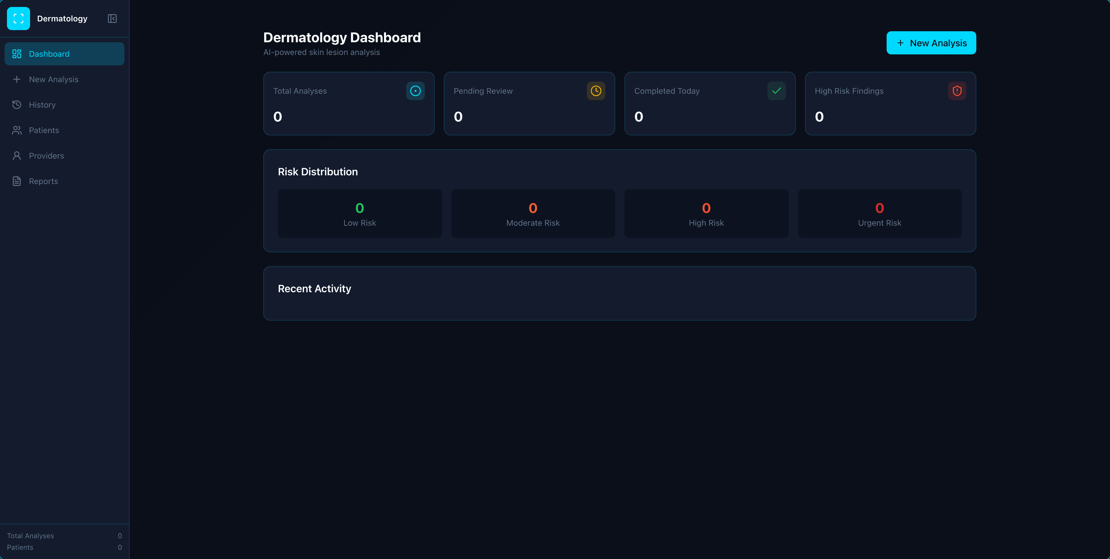 Dermatology app interface
