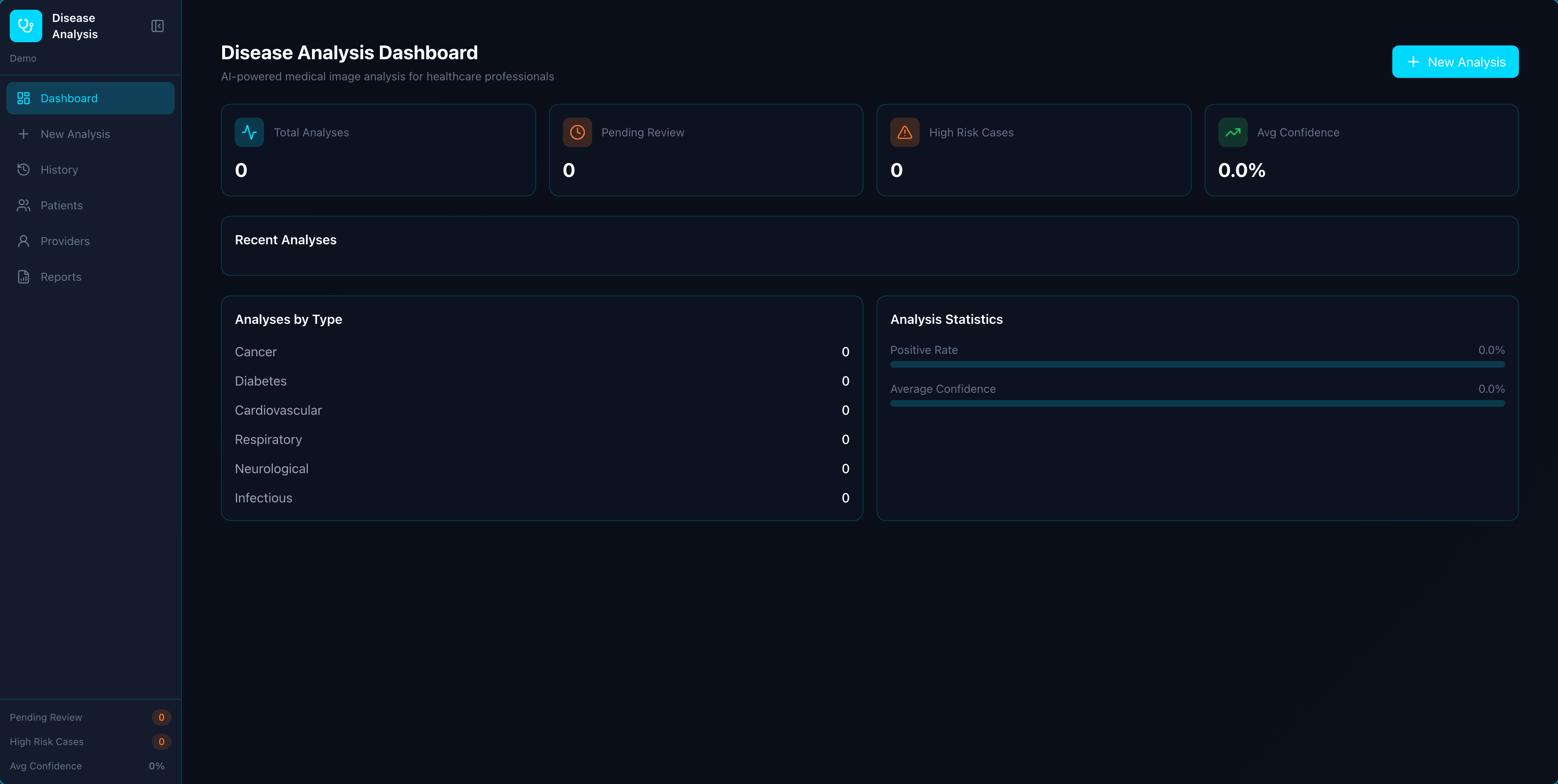 Disease Analysis app interface