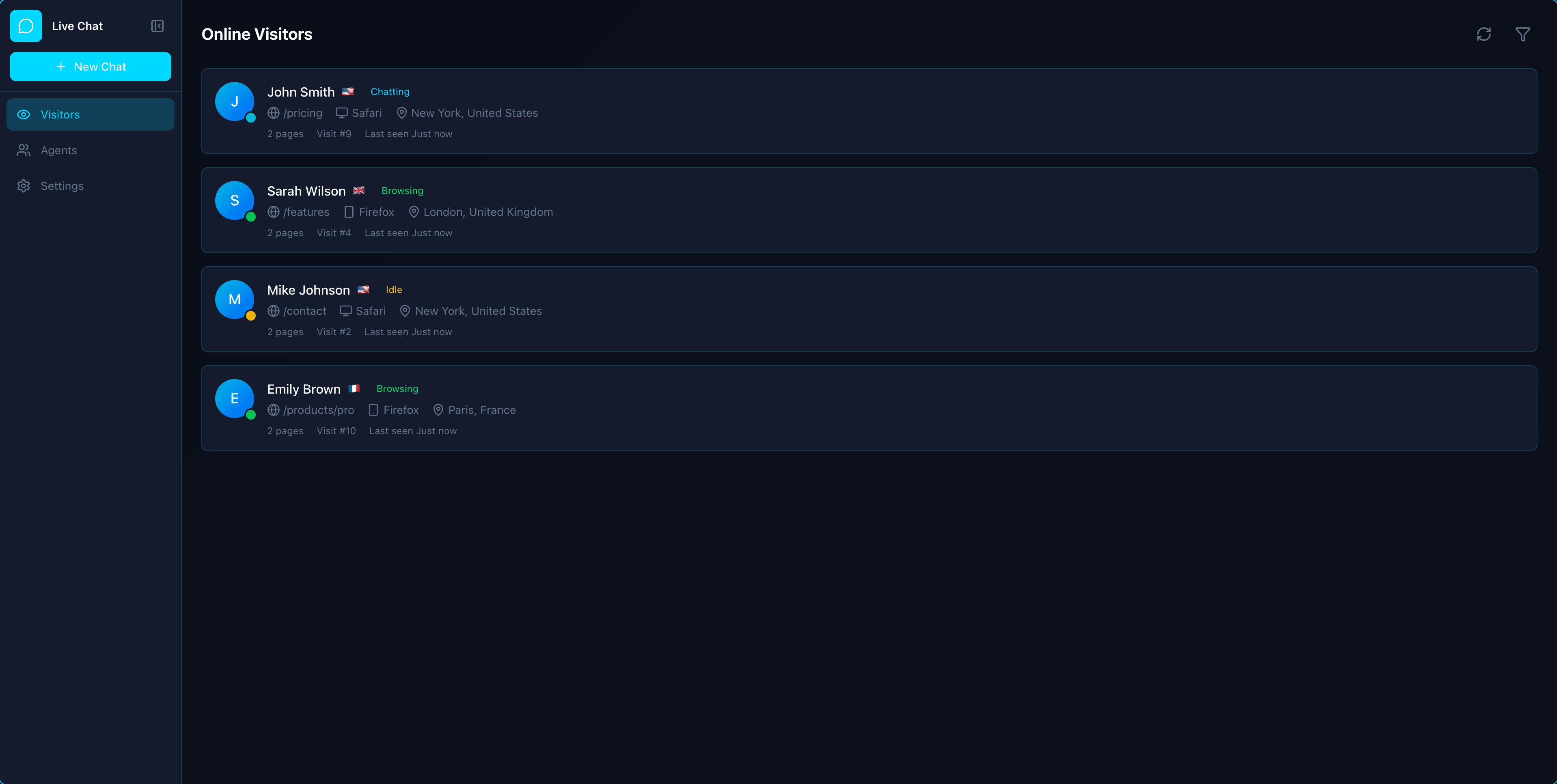 Live Chat app screenshot