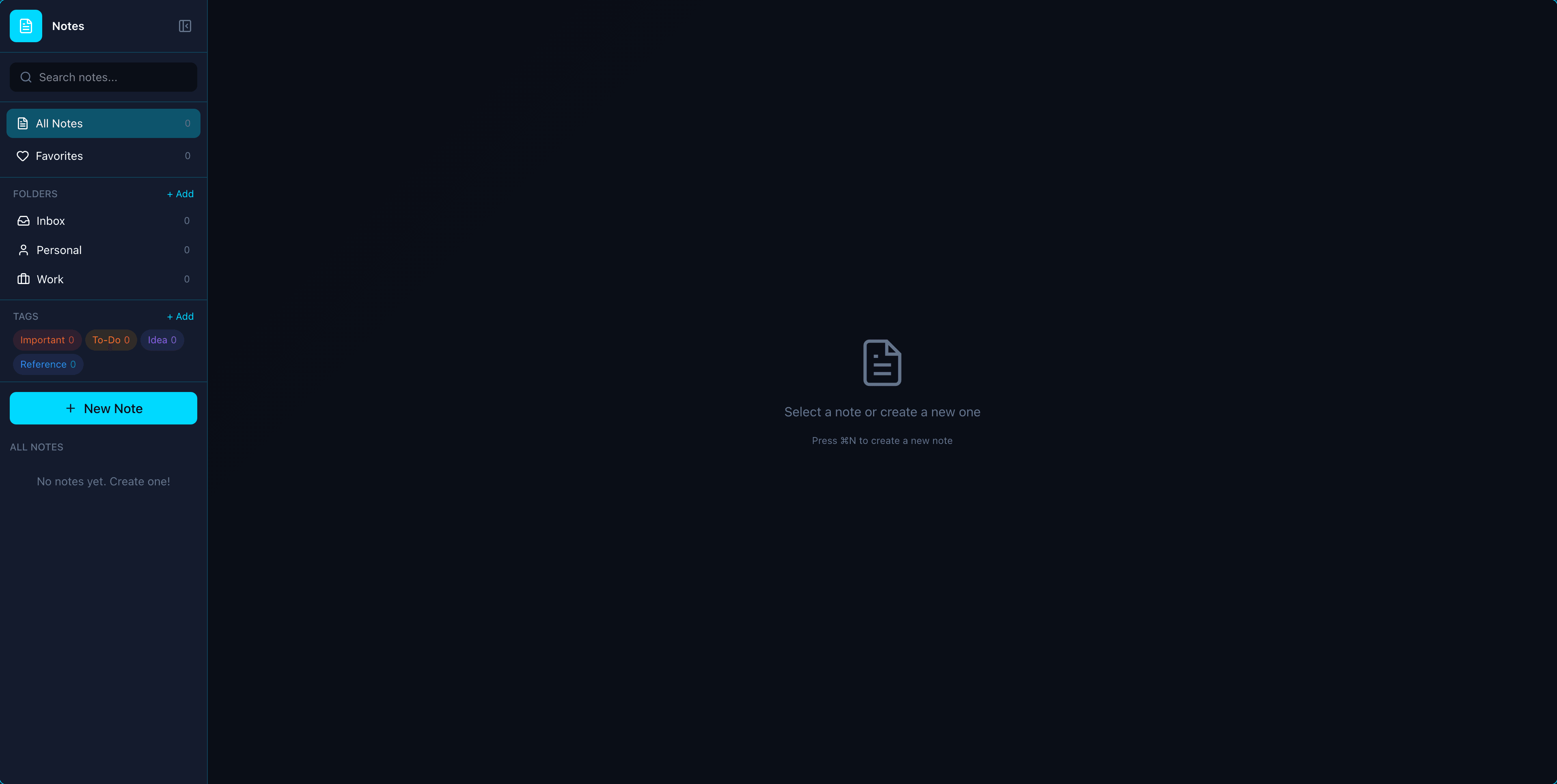 Notes app interface