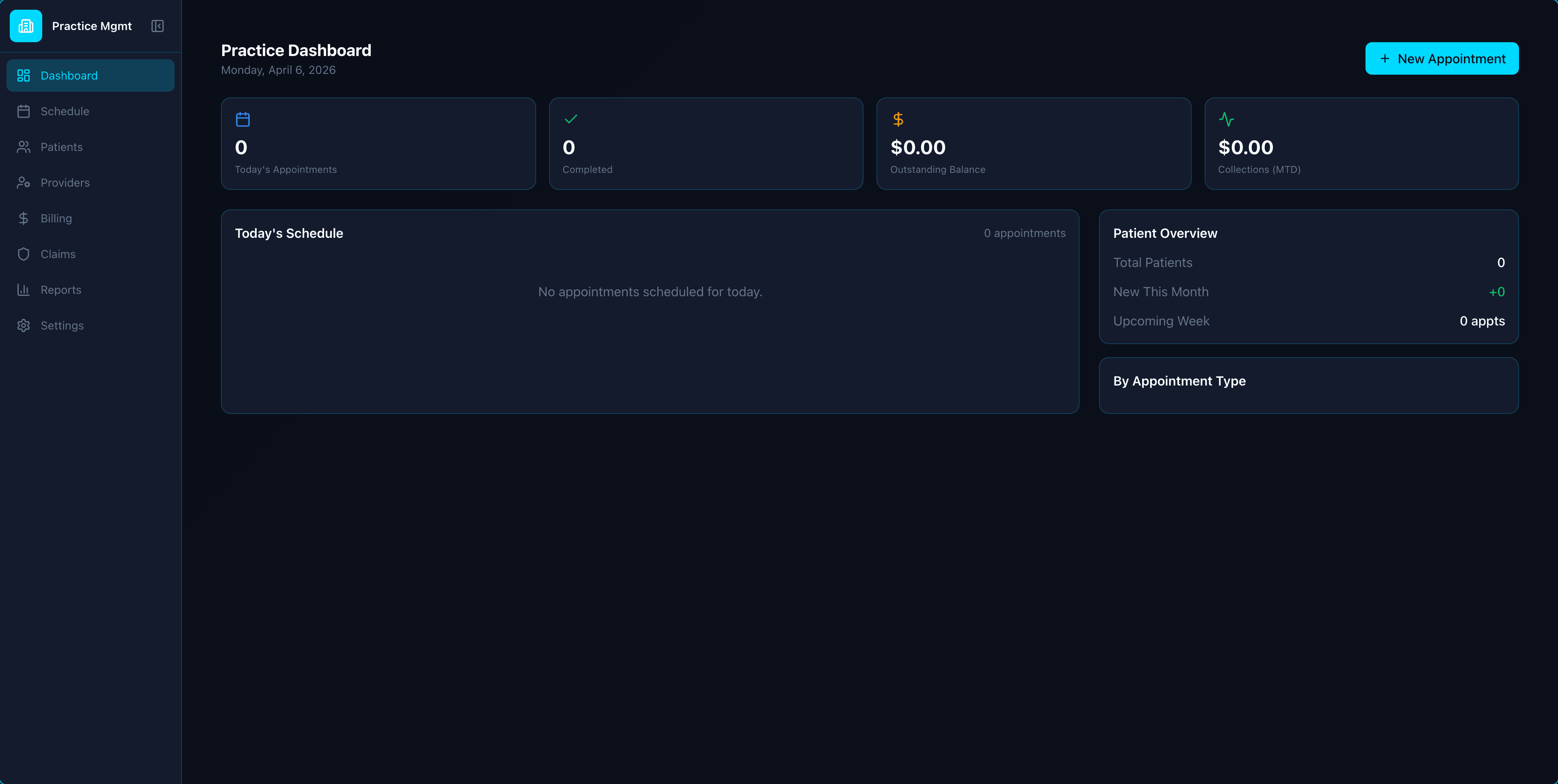 Practice Management app screenshot