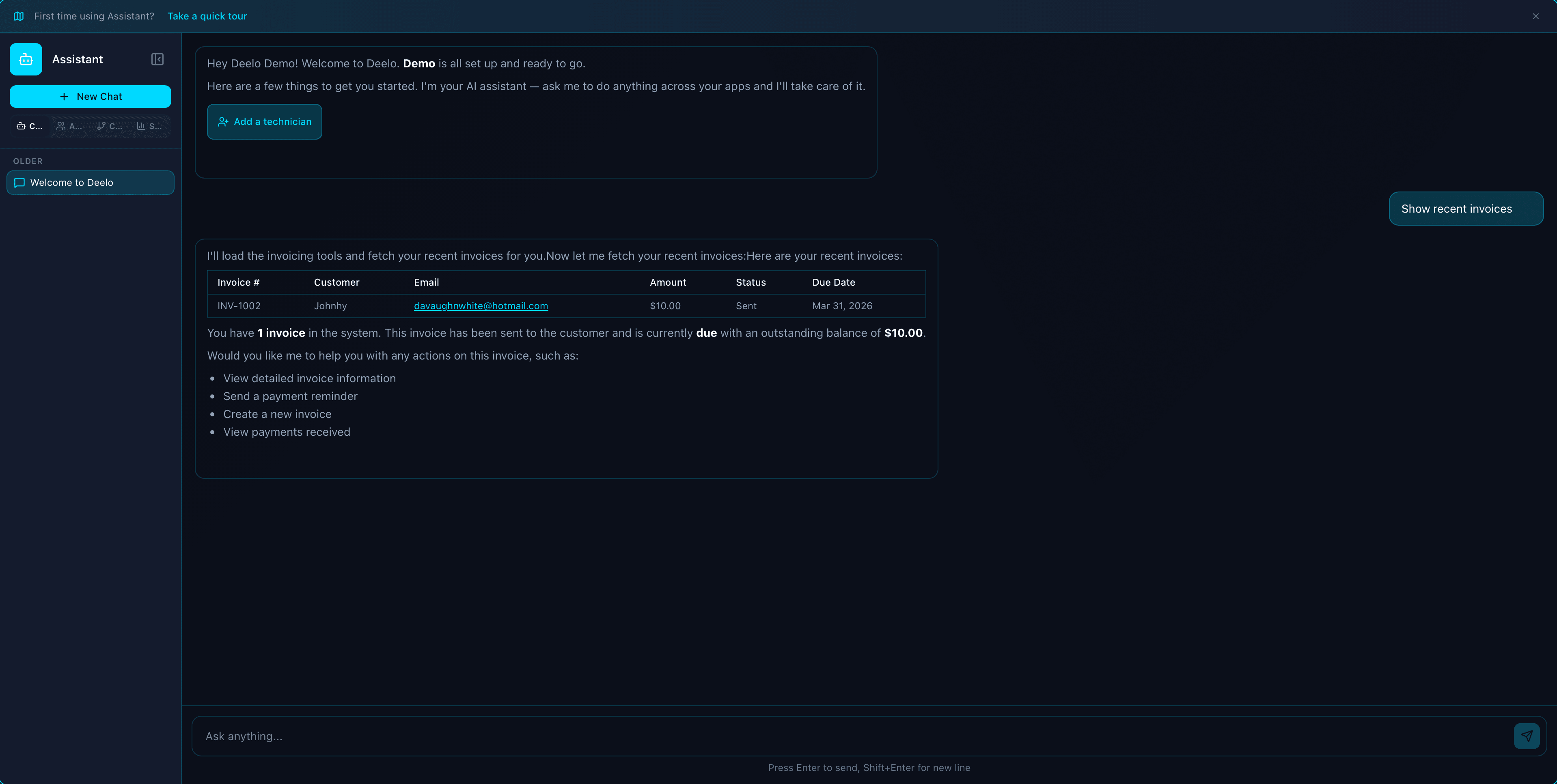 AI Assistant app screenshot