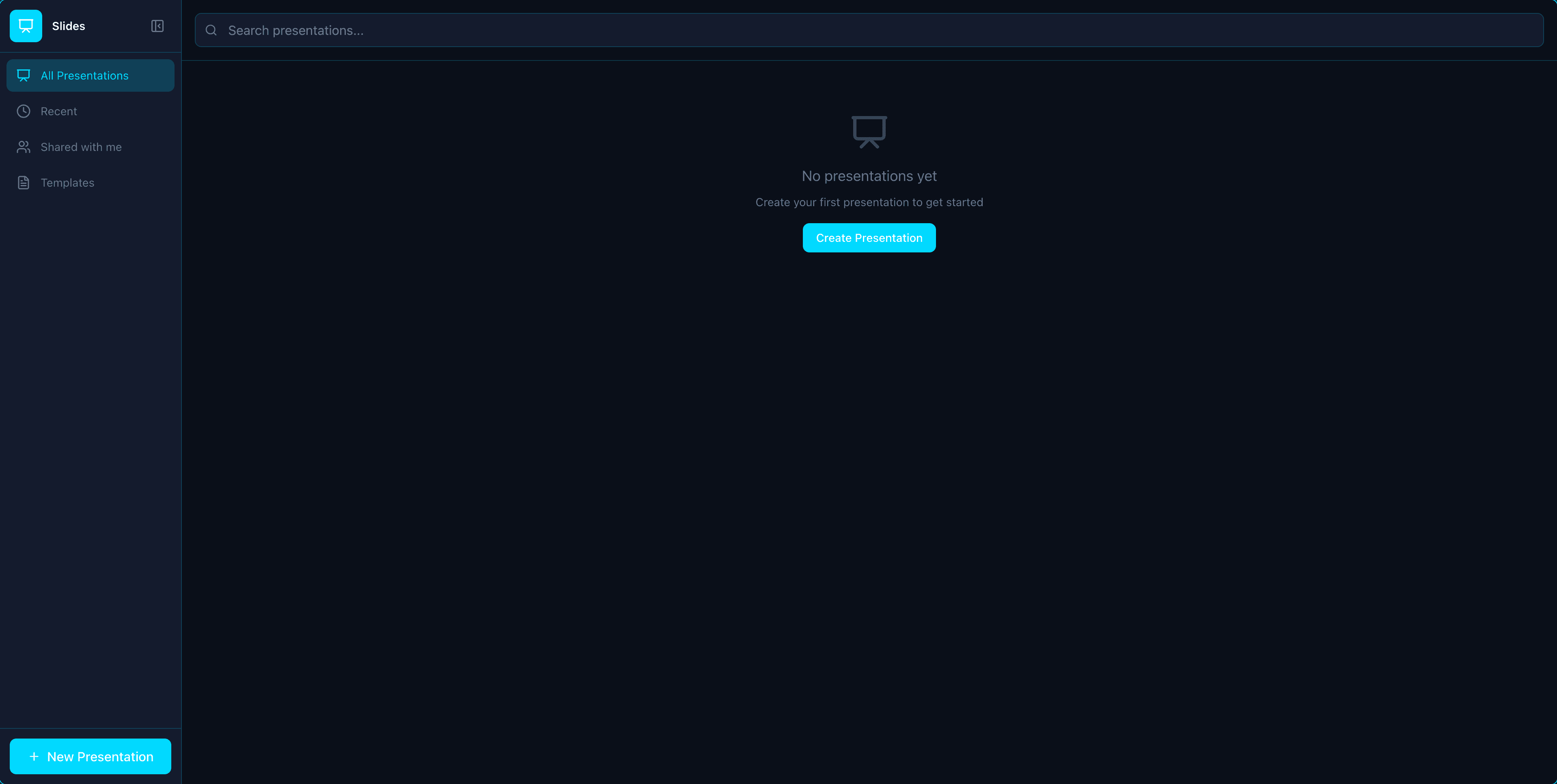 Slides app interface